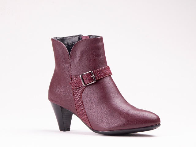 FROGGIE BURGANDY BOOT WITH HEEL- 12056 | Rosella - Style inspired by ...