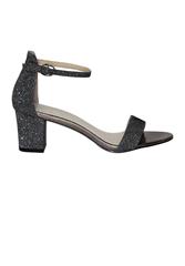 JOLIE PEWTER GLITTER CLOSED BACK BLOCK HEEL