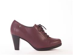 FROGGIE BURGANDY LEATHER LACE UP HEEL- 10533