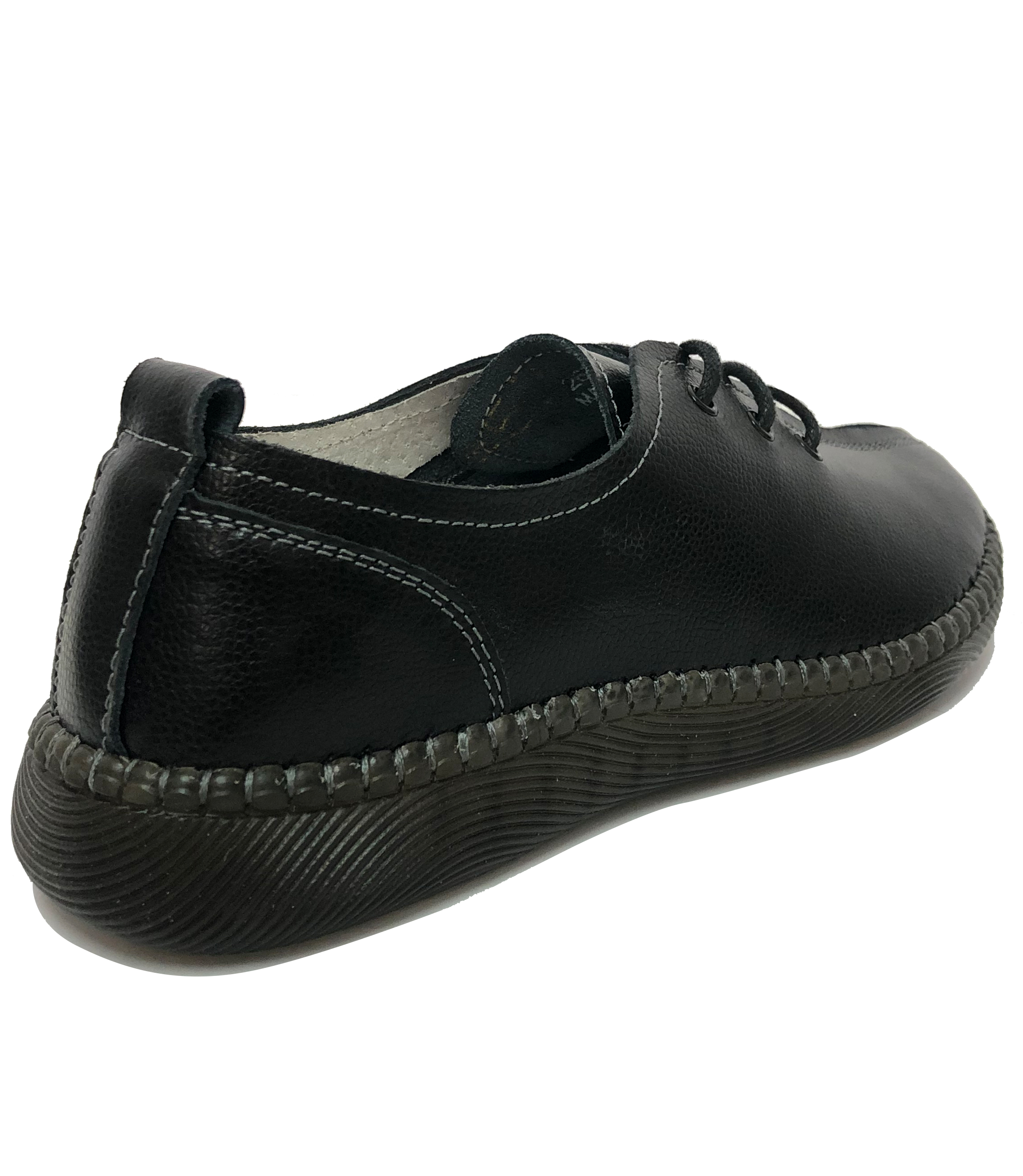 furnace black chunky leather lace up shoes