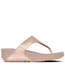 FITFLOP ROSE GOLD LULU LEATHER TOE POST SANDALS
