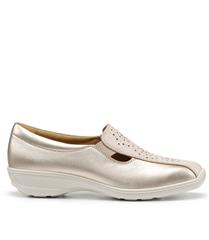 HOTTER GOLD BEIGE LEATHER CALYPSO SHOE